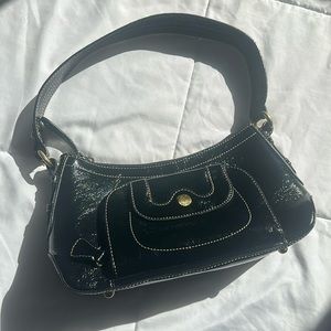 Perlina New York Black Leather Shoulder Bag
